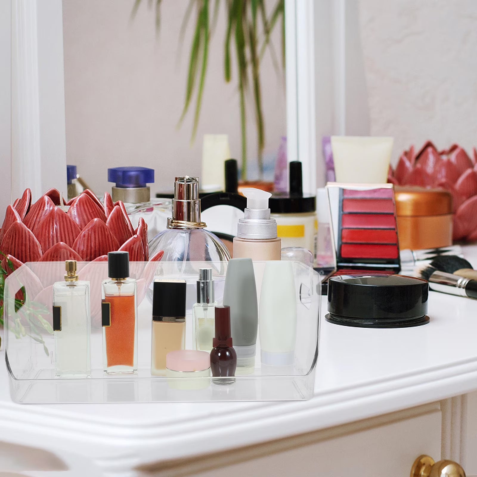 Snack Storage Box Shelf Clear Cosmetic Bin Organization Shelving