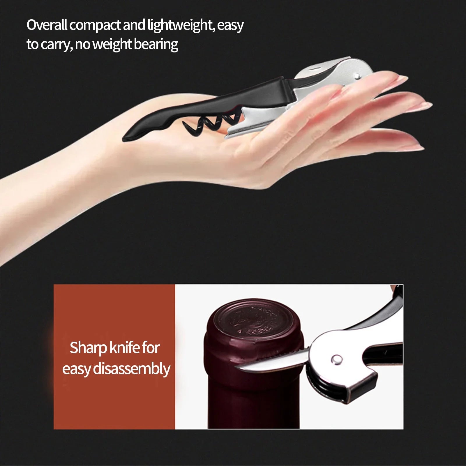 Hiroekza Opener Waiters Key For Servers Bartender With Foil Cutter Jar Opener Manual Bottle Opener Double Hinged Bottle Opener Kitchen Gadgets Clearance