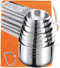 Measuring Cups 7PCS Stainless Steel Measuring Cups with a Storage Bag for Cooking &amp; Baking Dishwasher Safe
