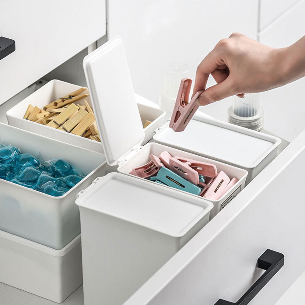 6 pcsHome Use Storage Box Lid Washing Powder Box Storage Box Practical Container