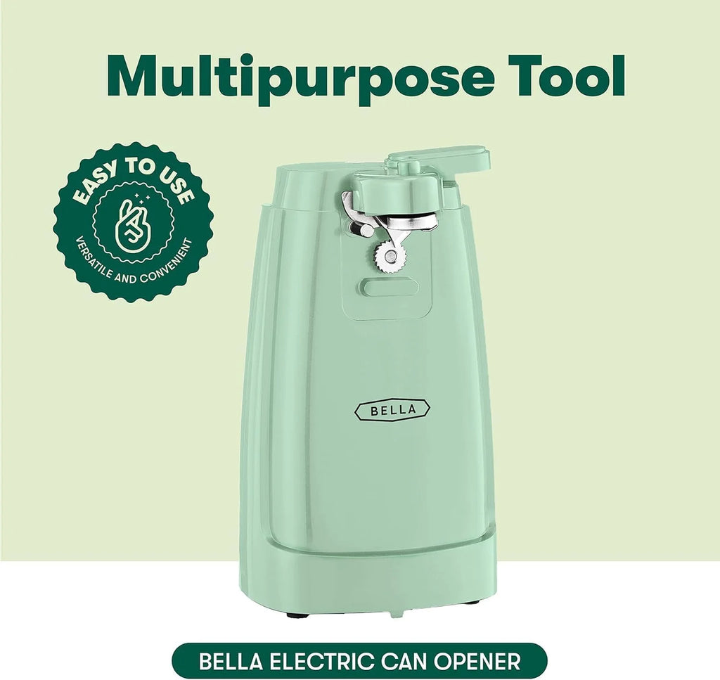 Electric Can Opener and Knife Sharpener Multifunctional Jar and Bottle Opener with Removable Cutting Lever and Cord Storage Stainless Steel Blade,