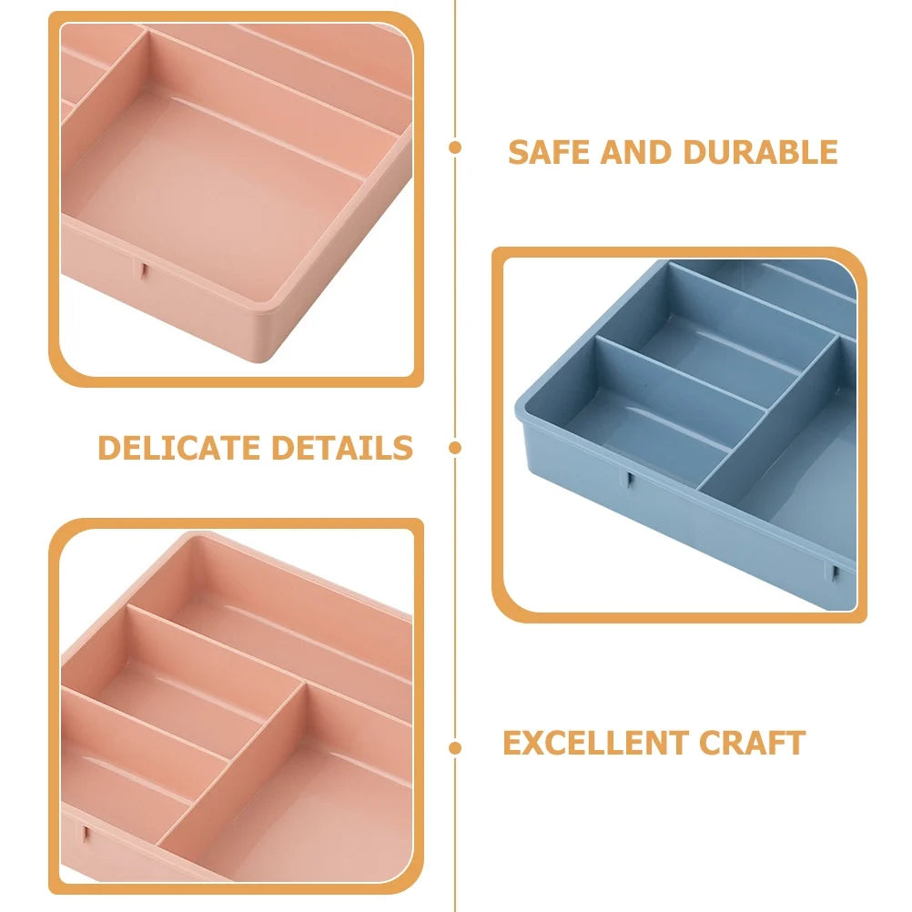 4 Pcs Office Storage Bins Drawers Four Grid Box Four-grid Compartment Case