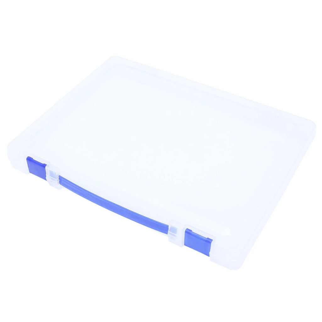 Transparent Storage Box Clear Plastic Document Paper Filling File Case Portable Ducoment Storage Holder with Blue Buckle
