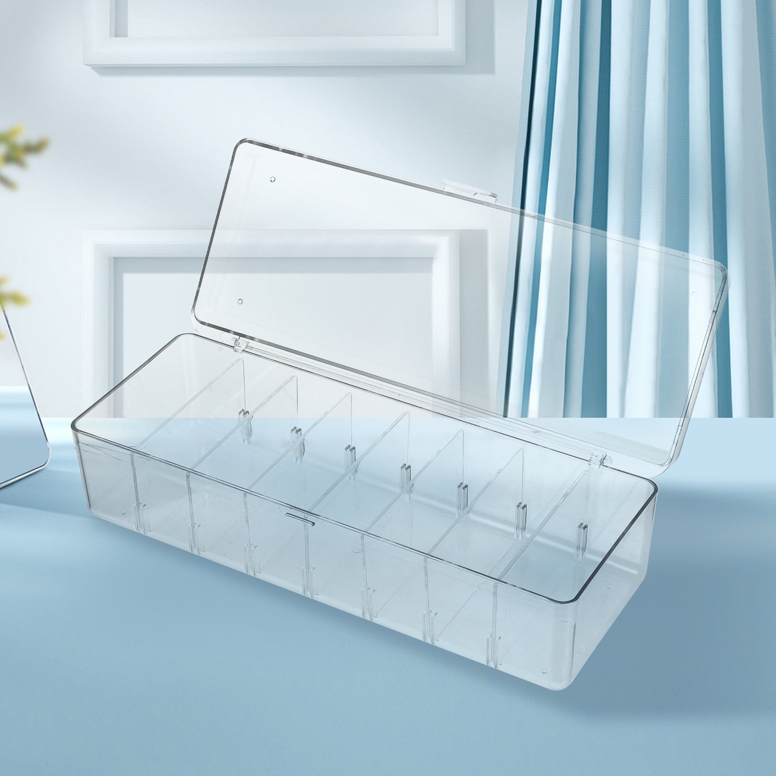 Card Game Business Cards Card Storage Box Travel 26X10X7.5CM Transparent