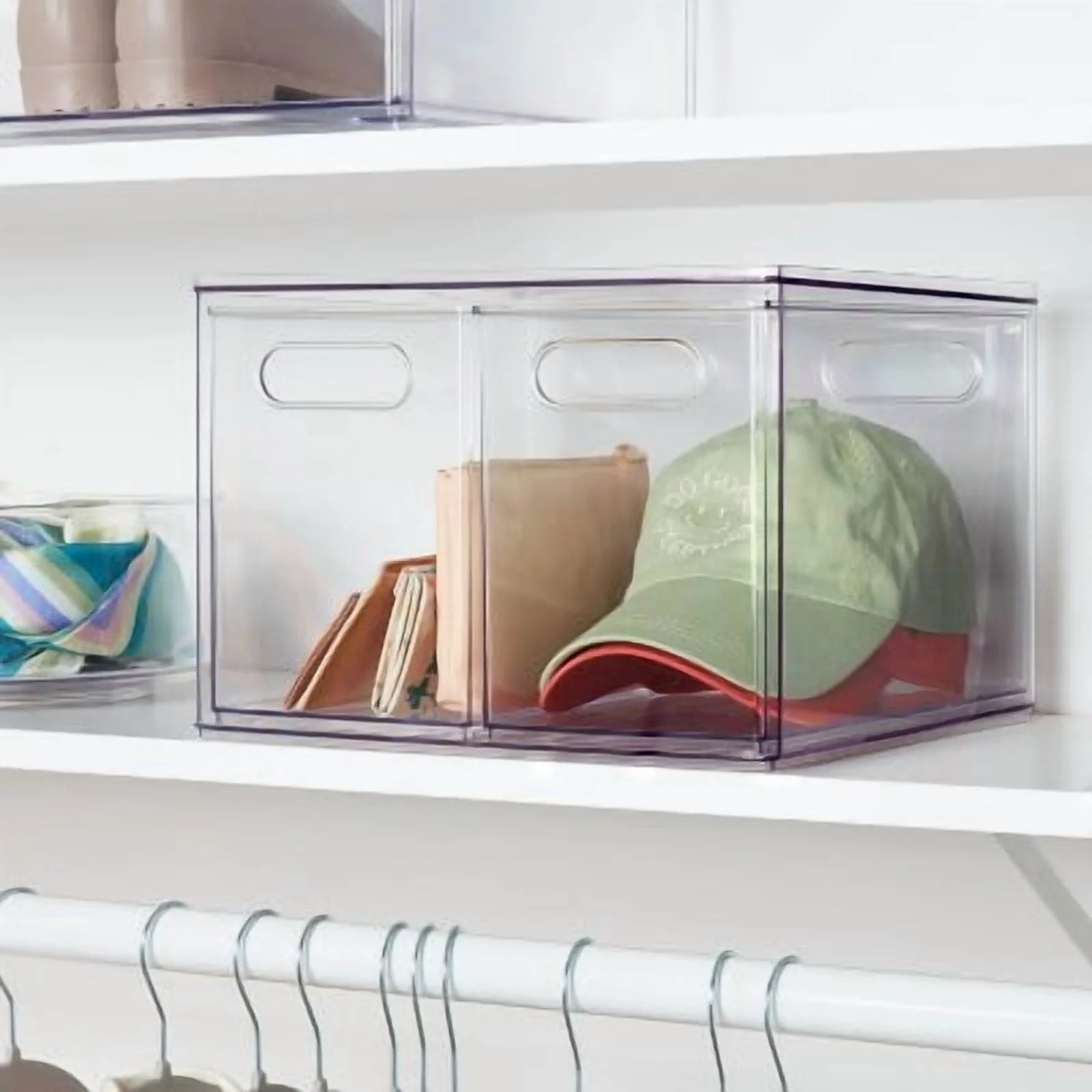 All Purpose 2 Drawer Storage ClearAcrylic Utility Bins,1352 Volume,H 12.6D 12.2