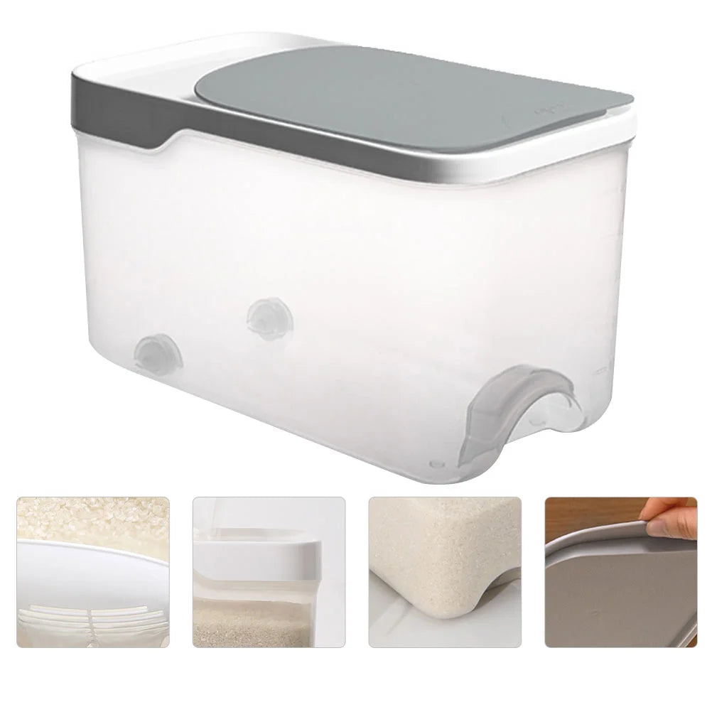 20 Catties Rice Storage Box Jar Cereal Container Dispenser Office Grey
