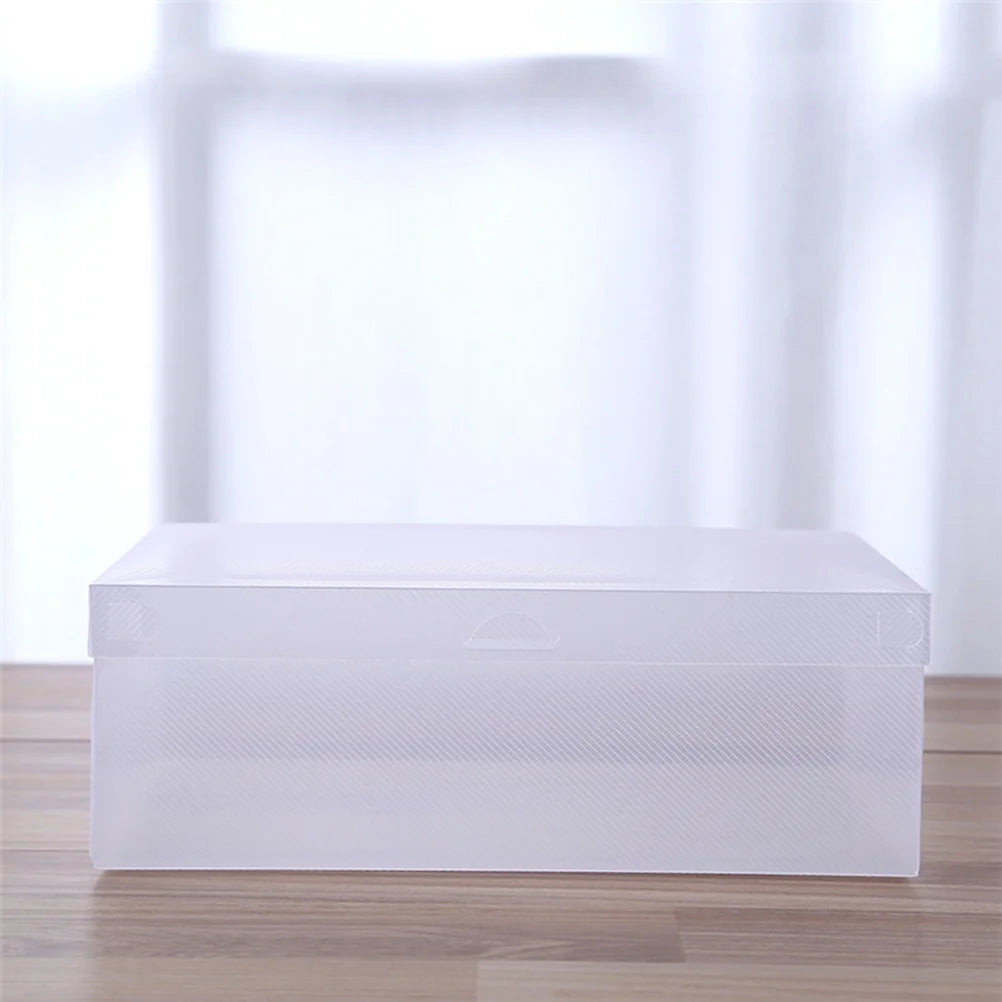 12 PCS Shoes Boxes Transparent Shoes Cases Plastic Storage Box Shoes Container for Home Shop 28x18x10cm