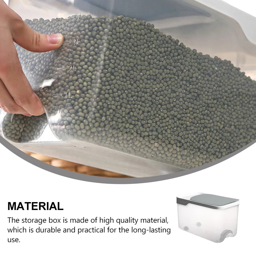 20 Catties Rice Storage Box Jar Cereal Container Dispenser Office Grey