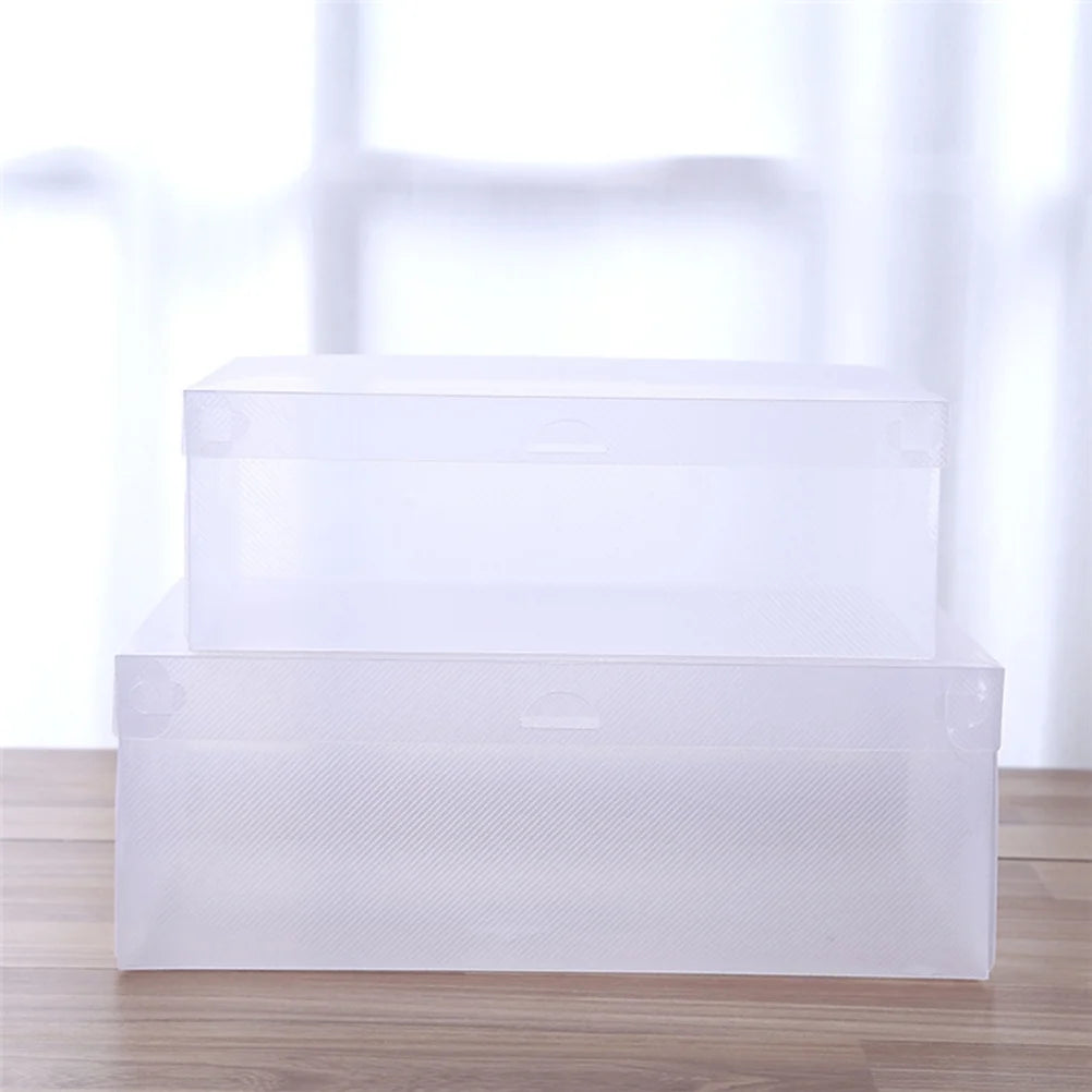 12 PCS Shoes Boxes Transparent Shoes Cases Plastic Storage Box Shoes Container for Home Shop 28x18x10cm