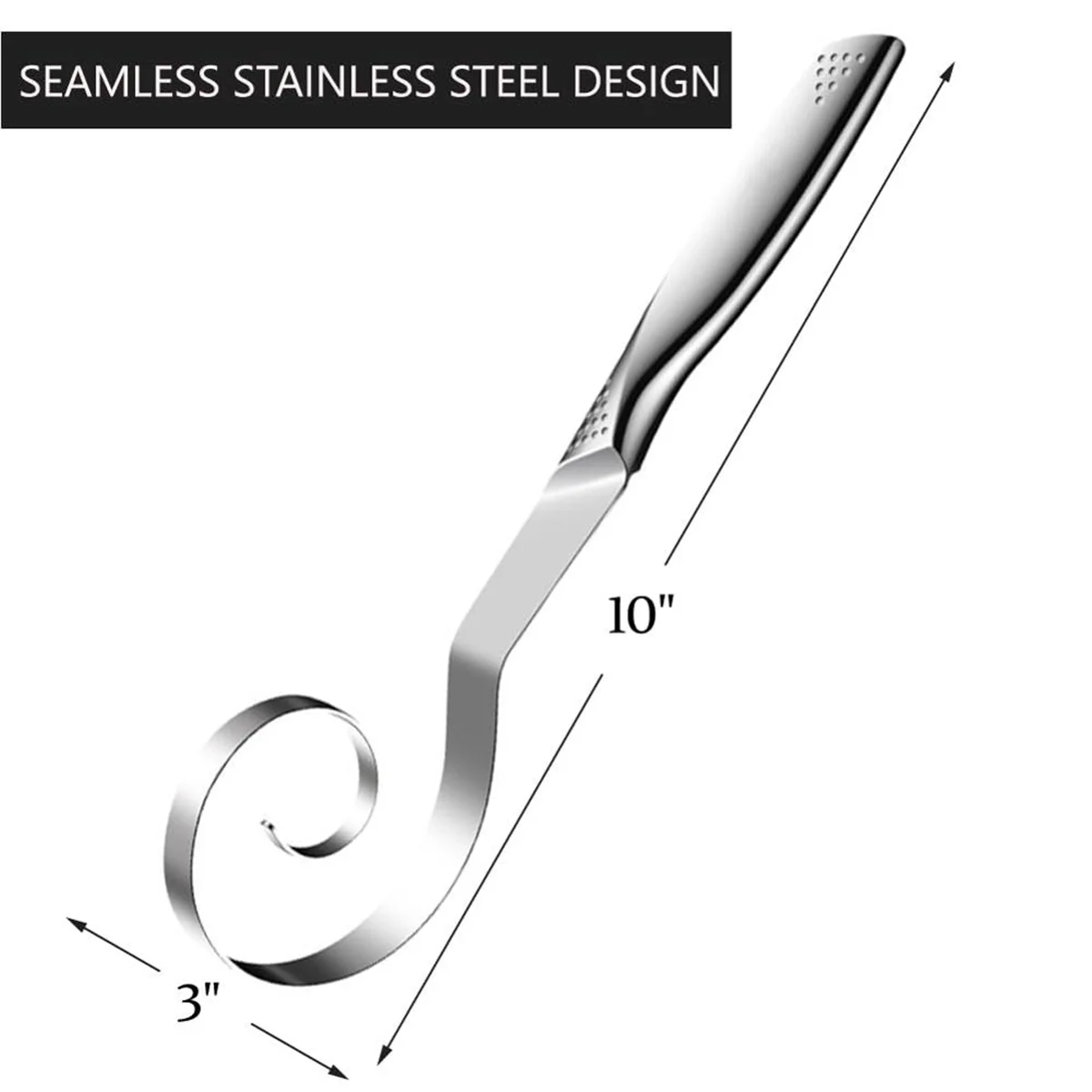 Unbranded Danish Stainless Steel Seamless Dough Whisk for Bread Pastry Cake Baking