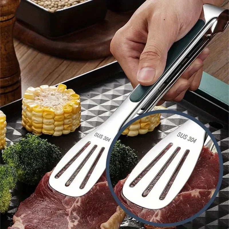 3 Pcs Stainless Steel Food Clips and Barbecue ForksSmallMediumLarge Three Size SetHigh Quality StructureMeat Salad Bread GrippersEssential Camping Kitchen Tools for Outdoor Tr
