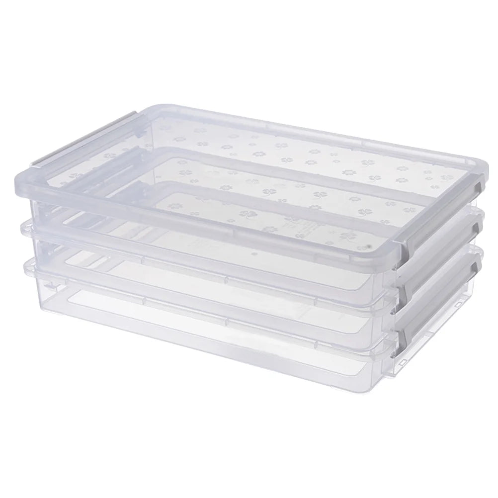 2pcs Multilayers Transparent Storage Box Clear Plastic Document Paper Filling Case