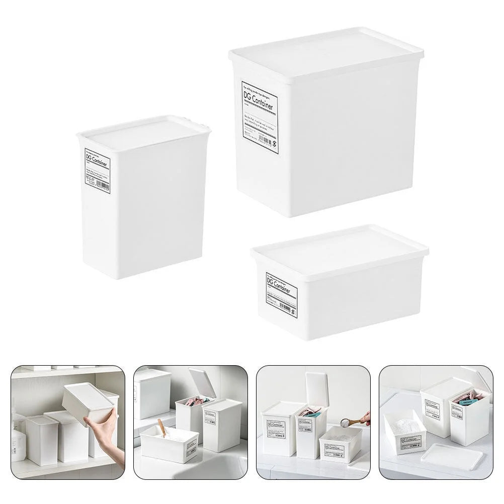 6 pcsHome Use Storage Box Lid Washing Powder Box Storage Box Practical Container