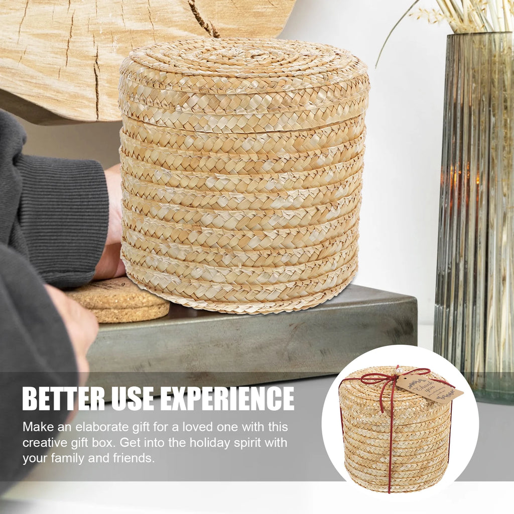 Organizers and Storage Utility Cart Rattan Basket Straw Box Study Room Office