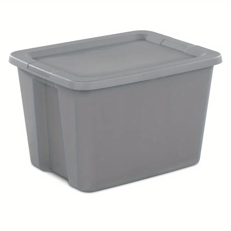 2-Pack 18 Gallon Heavy-Duty Plastic Storage Bins with Snap-On Lids - High Quality Stackable Gray Organizers for Home Garage Pantry &amp; Office - Space-Saving Rectangular Design with Reinforced Handles