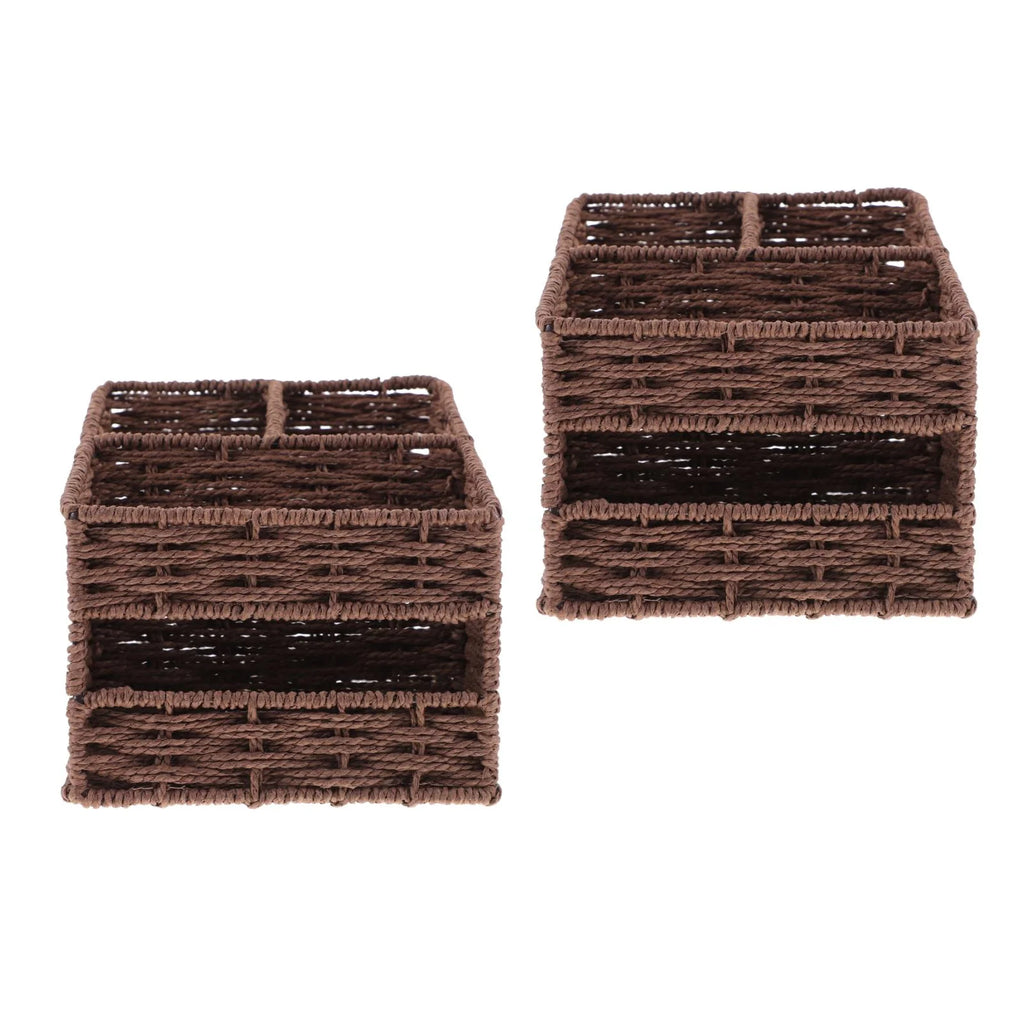 2pcs Desktop Storage Container Home Office Storage Box Sundries Small Items Organizer
