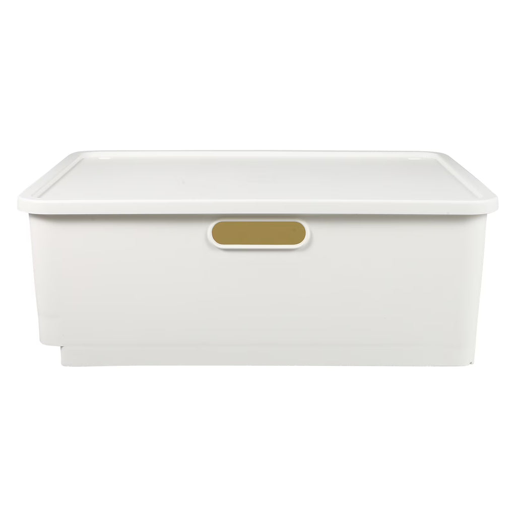 Japanese Storage Box Kitchen Shelves Basket Containers with Lids White