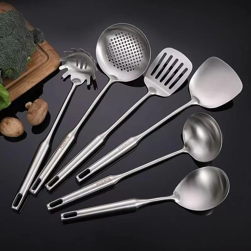 Premium 7-Piece Gold Kitchen Utensil Set with Stand Stainless Steel Cooking Tools- Dishwasher Safe Ladle Spoon Spatula Pasta Fork Luxury Brass Kitchen Accessories for Home Chefs (Gold)