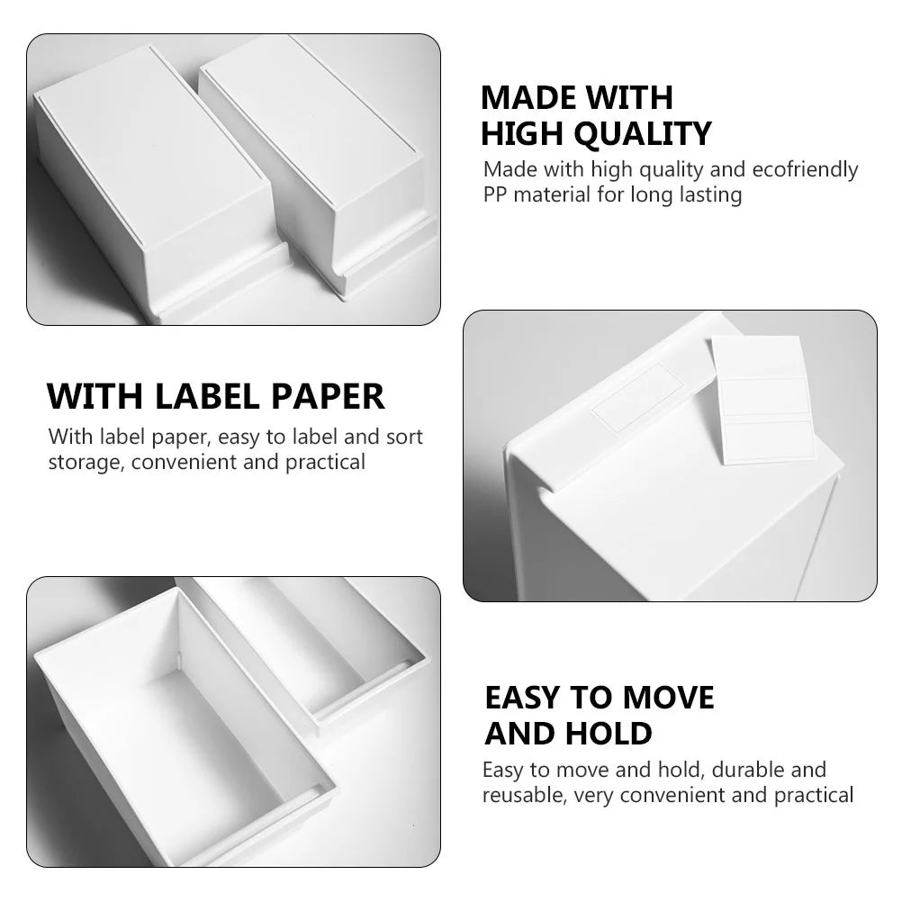 2 PCS Large Storage Containers with Lids Portable Box PP Material Boxes