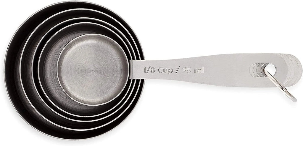 Stainless Steel Measuring Cups Heavy-Duty 5-Piece Set with Storage Ring – Kitchen Measuring Tools