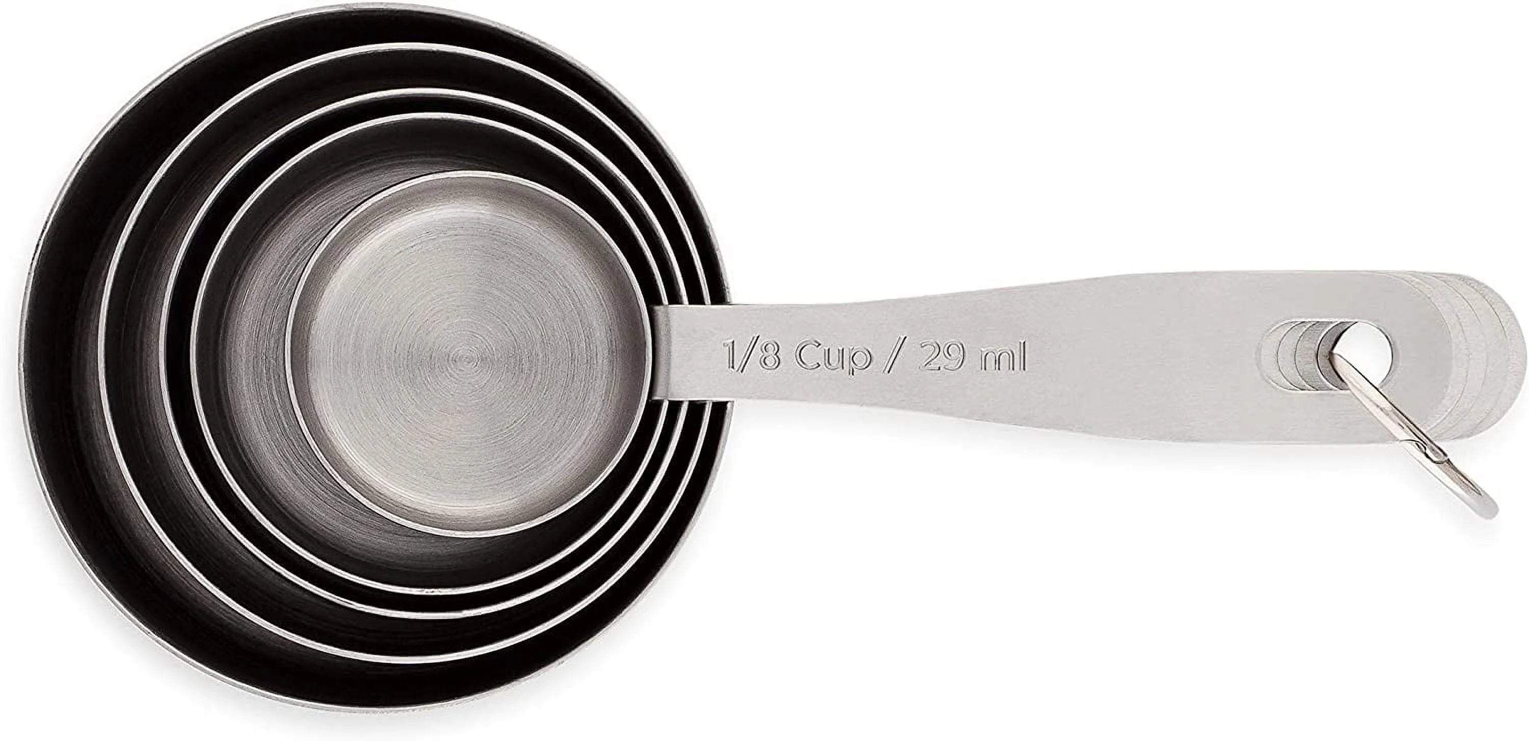 Stainless Steel Measuring Cups Heavy-Duty 5-Piece Set with Storage Ring – Kitchen Measuring Tools