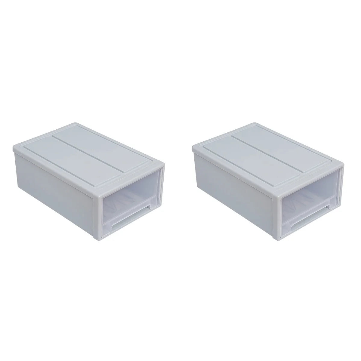 2pcs Drawer Clothes Storage Box- Out Drawer Container for Organizing Mens and Shoes Sandals Wedges Flats Heels and Accessories Blue