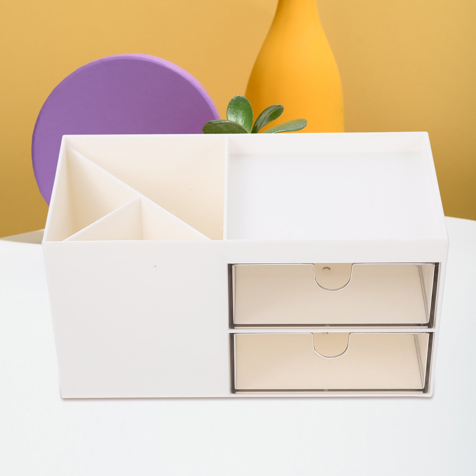 Adjustable Cosmetic Display Highlighter Bathroom Storage Box Office Container