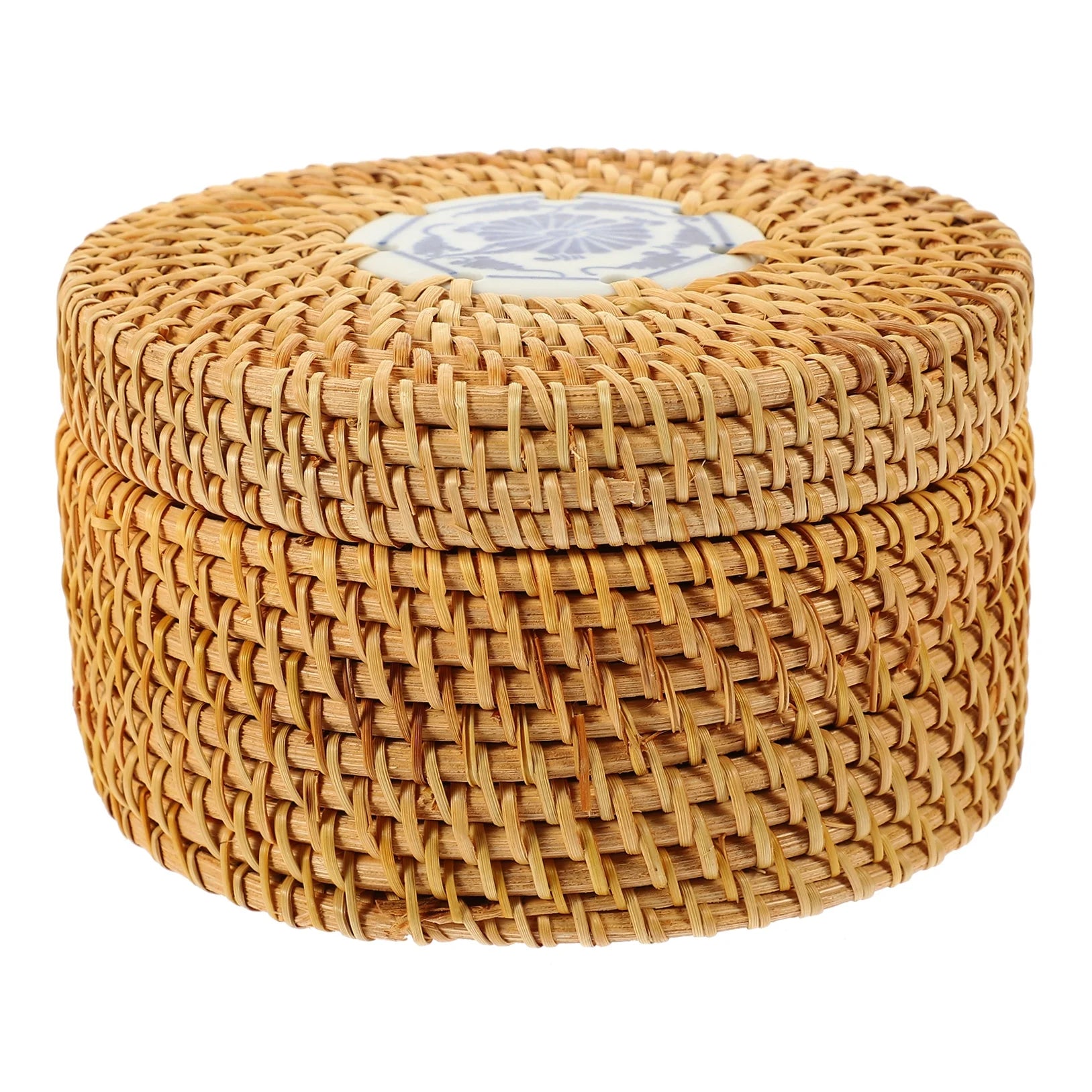 Toy Rattan Nut Box Household Storage Container 14X14X8CM