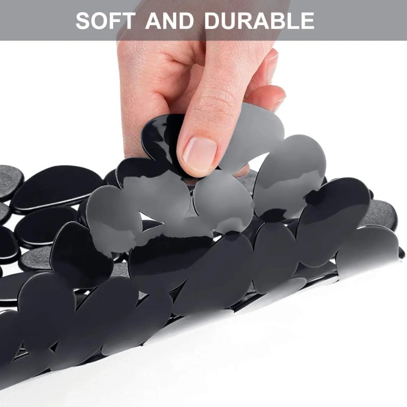 Bligli Pebble Sink Mat 2-Pack - PVC Kitchen Protector for Stainless Steel/Ceramic Dish Drying Mat for Dishes 15.7" x 11.8" Black