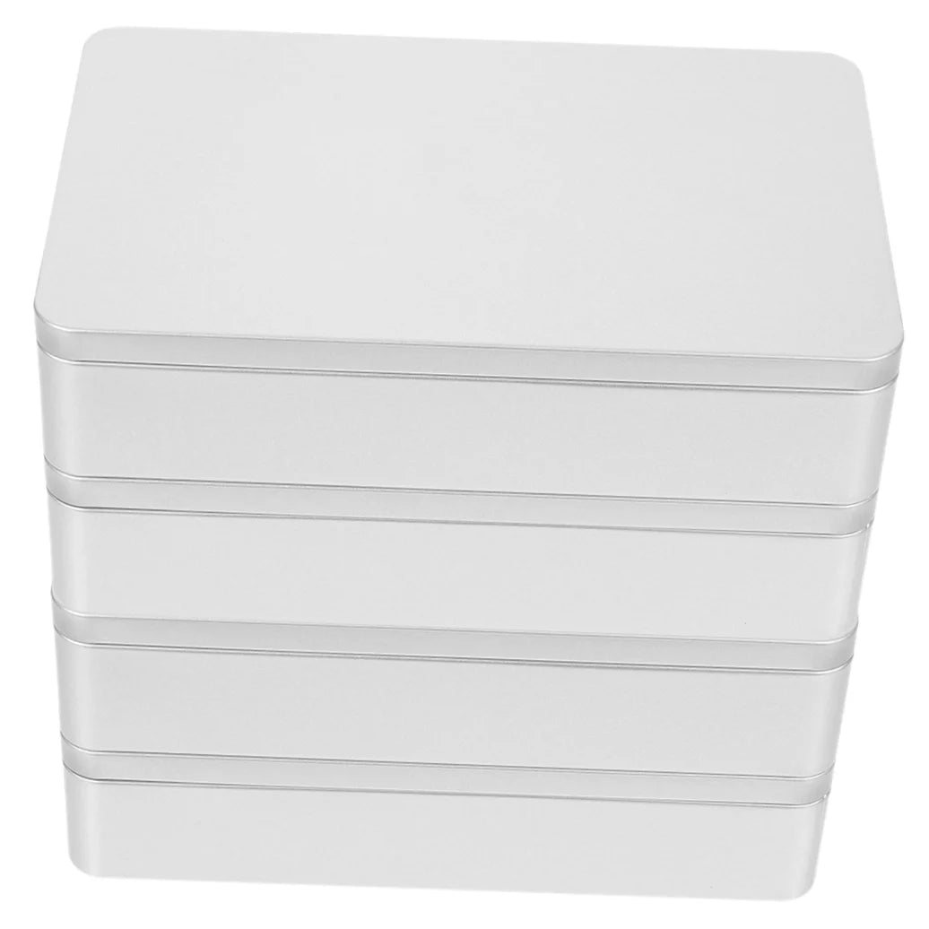 4 Pcs Collapsible Storage Bins Metal Tin Box Compact Lightweight Travel