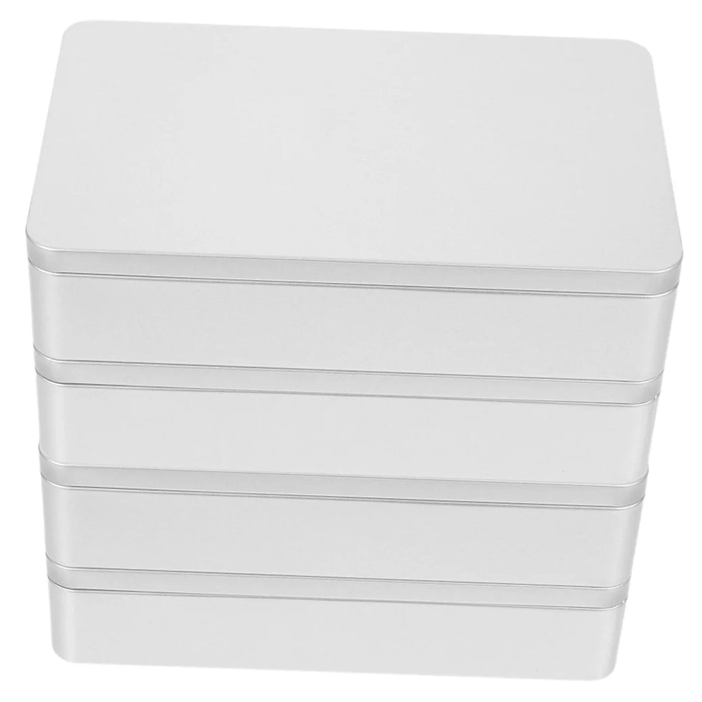 4 Pcs Collapsible Storage Bins Metal Tin Box Compact Lightweight Travel