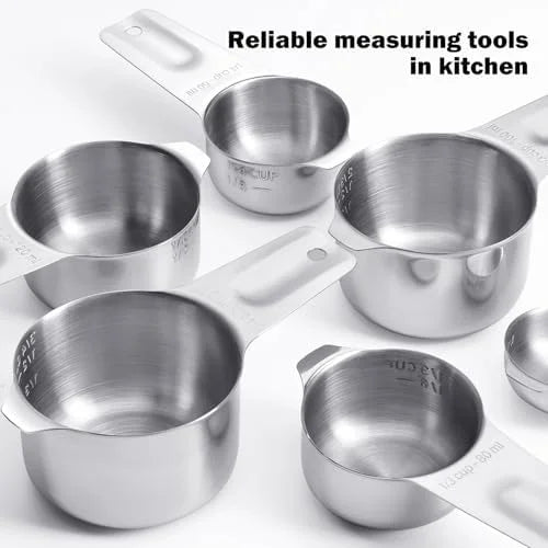 Measuring Cups 7PCS Stainless Steel Measuring Cups with a Storage Bag for Cooking &amp; Baking Dishwasher Safe