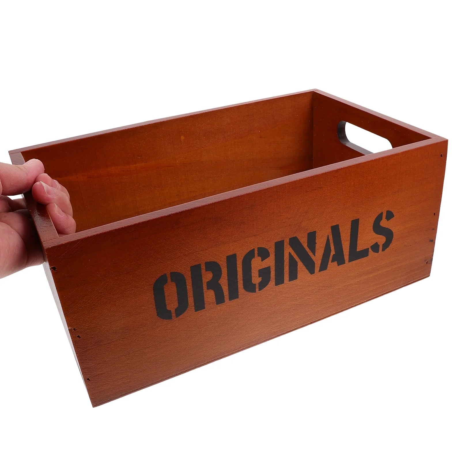 Monitor Stand Cube Storage Wooden Storage Box Office 26.00X16.00X11.00CM Brown