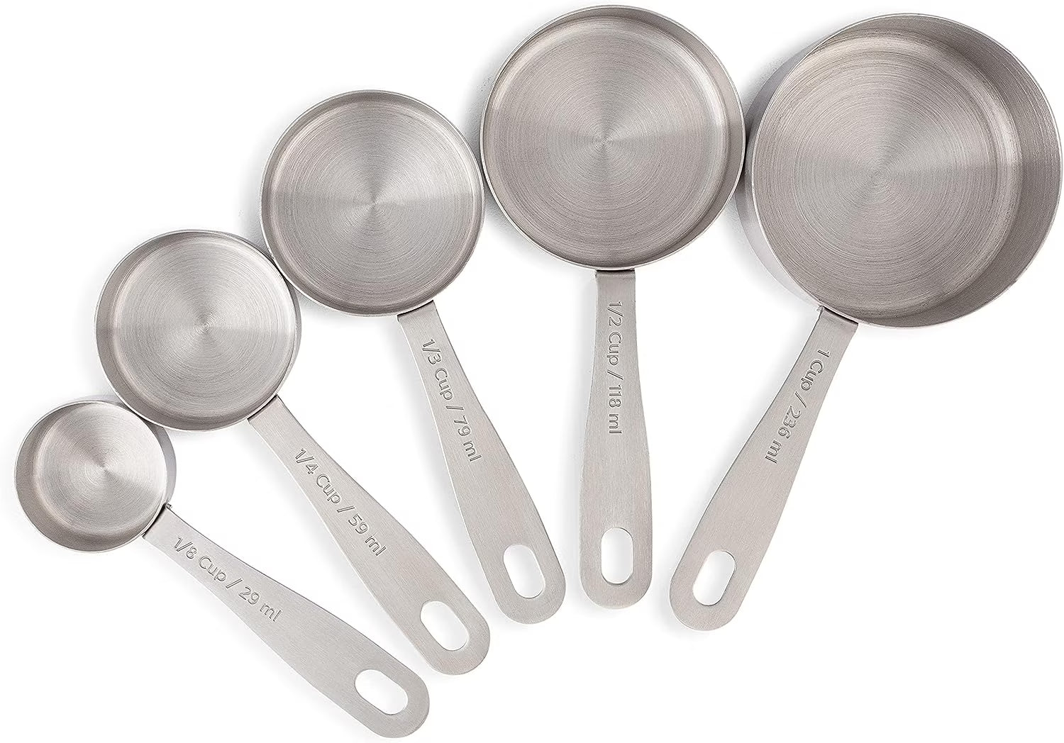 Stainless Steel Measuring Cups Heavy-Duty 5-Piece Set with Storage Ring – Kitchen Measuring Tools