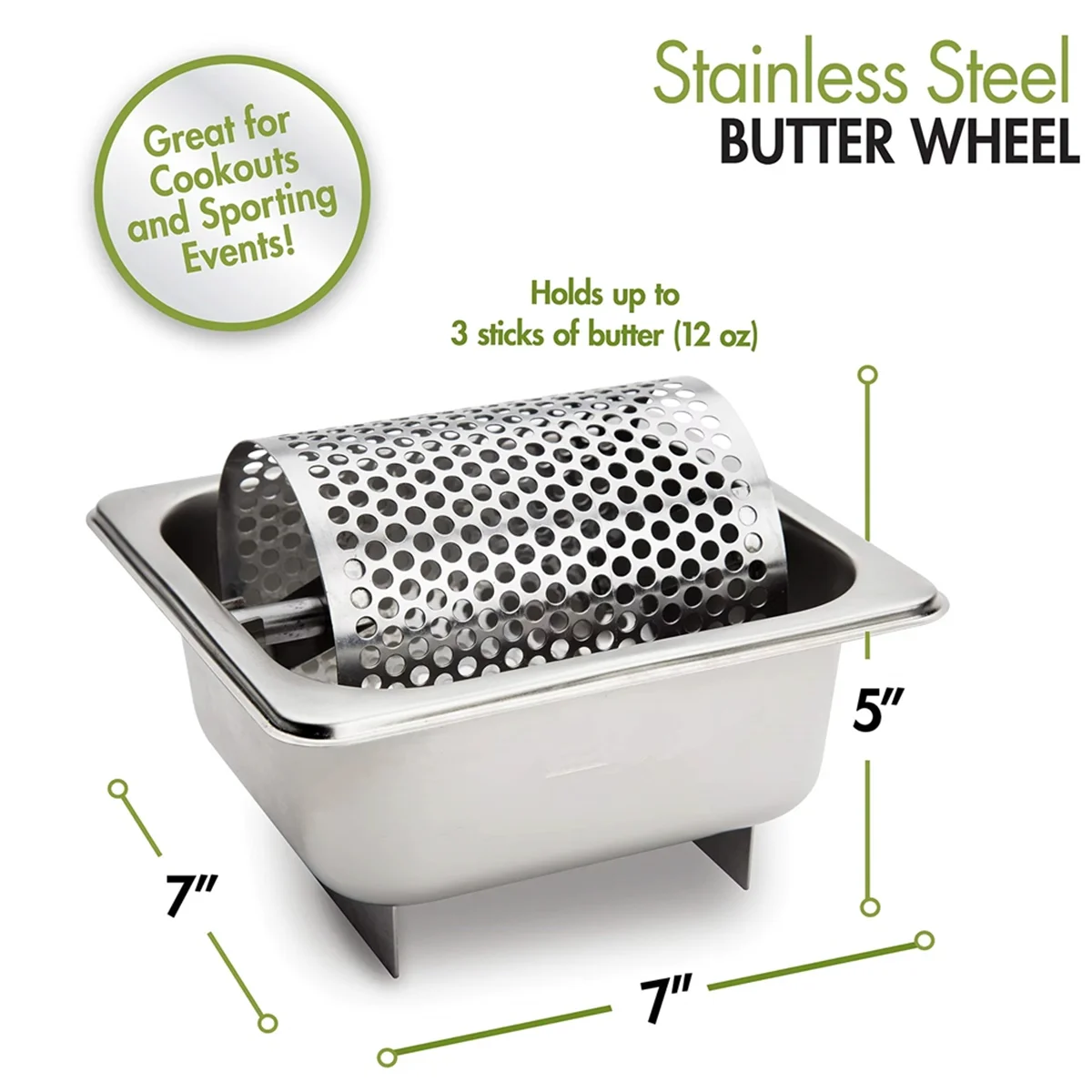 Stainless Steel Butter Wheel - Melted Dispenser for Even Spreading Essential Kitchen Gadget American Burgers