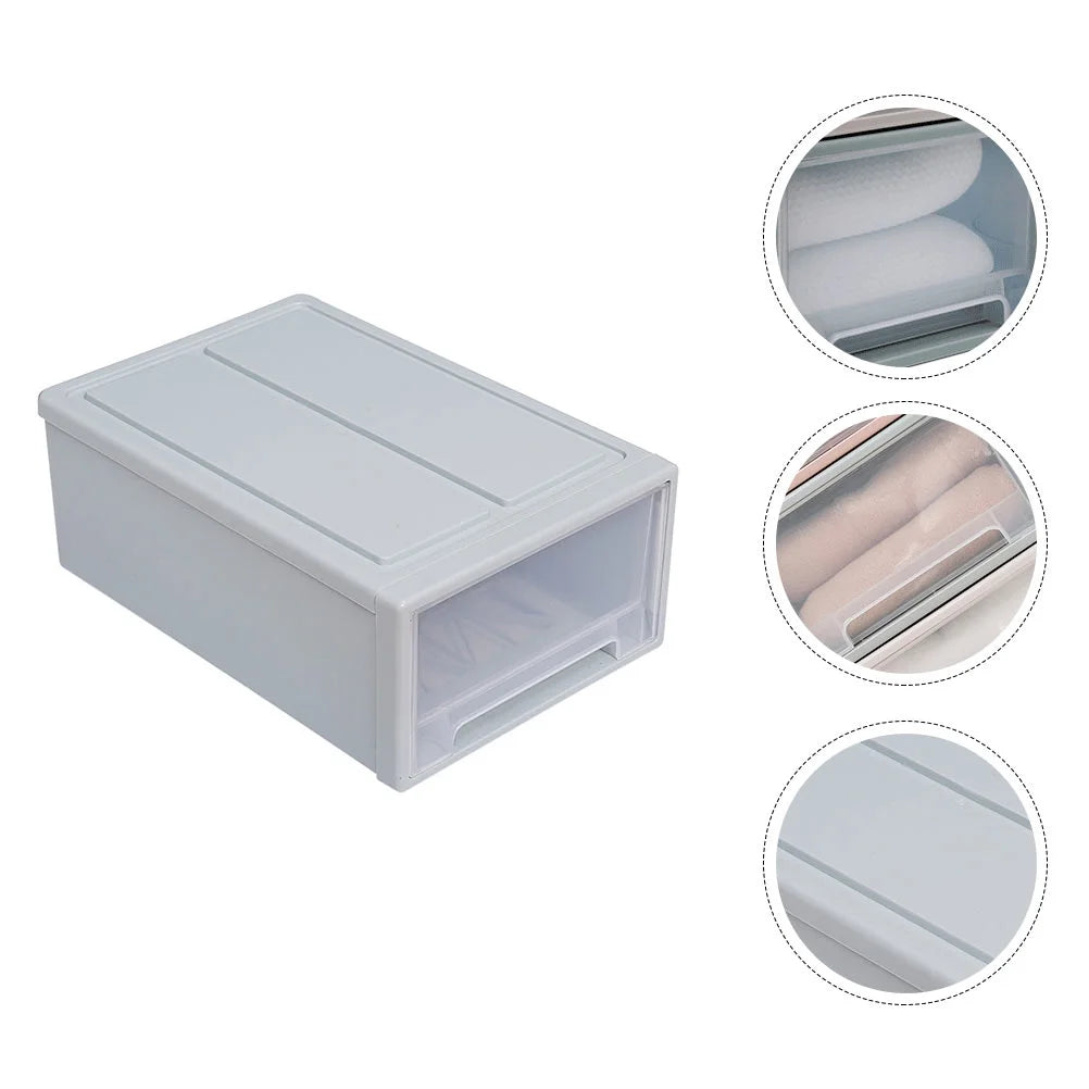 2pcs Drawer Clothes Storage Box- Out Drawer Container for Organizing Mens and Shoes Sandals Wedges Flats Heels and Accessories Blue