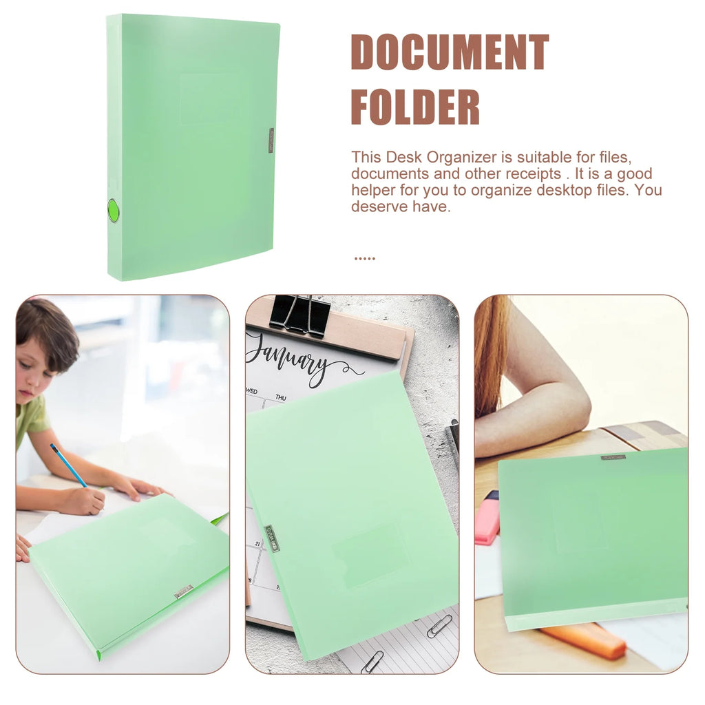 A4 File Box Photo Storage Boxes Organizer Folder Office Light Green