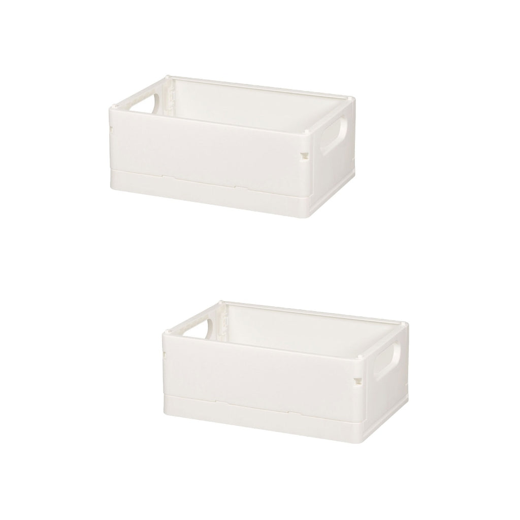 2pcs Household Storage Box Storage Organizer Box Foldable Box Plastic Desktop Makeup Storage Case