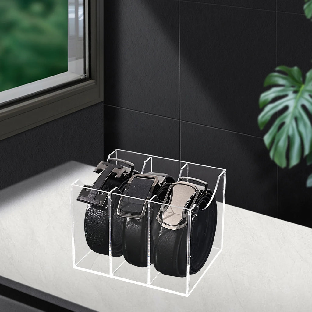 Belt Storage Box Drawer Turntable Rack Belts Display Cabinet Transparent