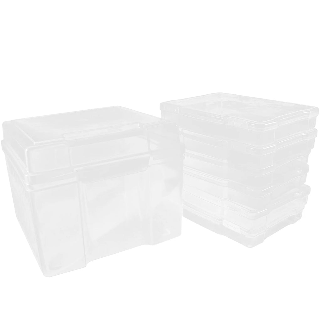 6Pcs Cards Storage Boxes Postcards Photos Organizing Cases Clear Plastic Storage Cases