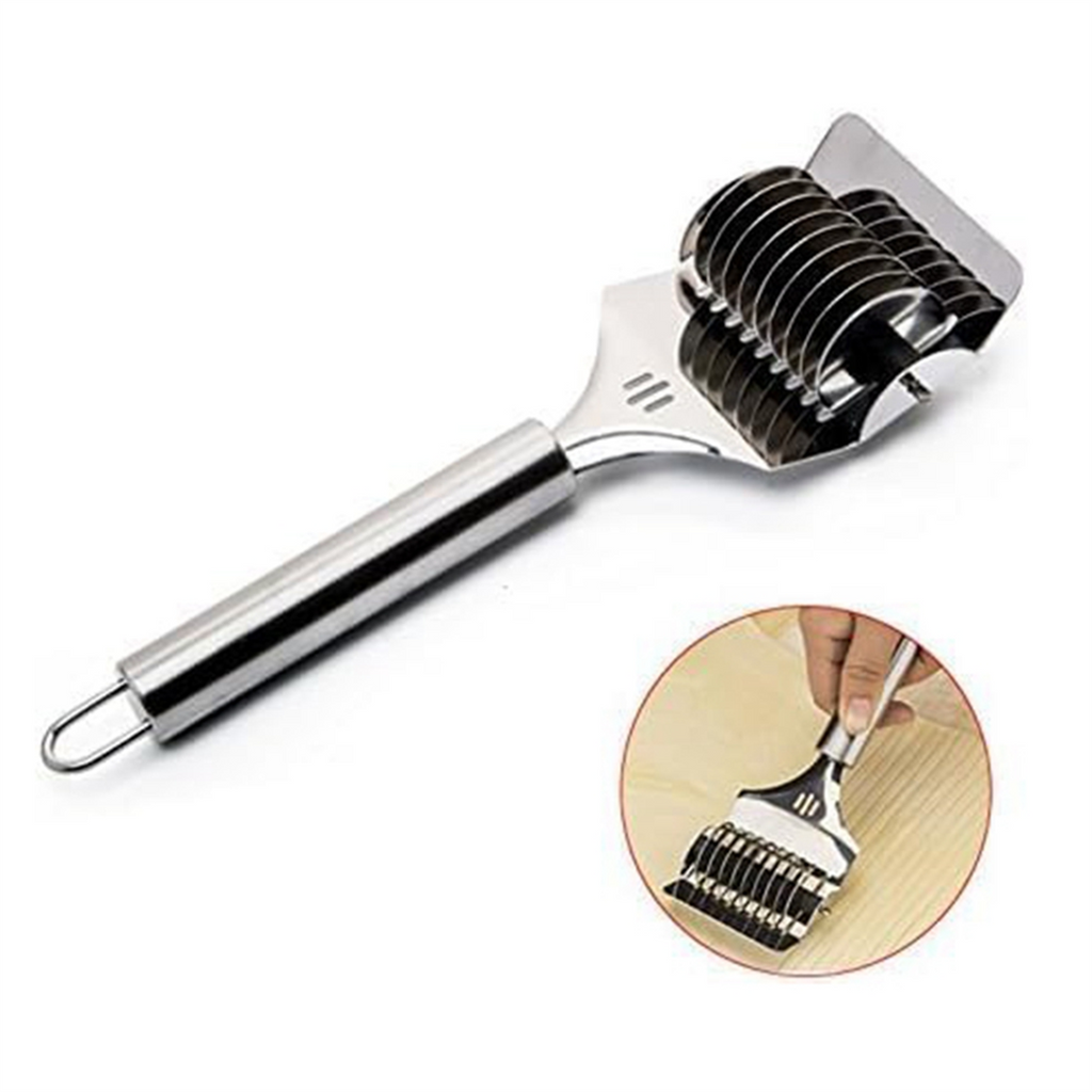 High Grade Stainless Steel Noodle Lattice Roller Dough Cutter for Kitchen Cooking Tools