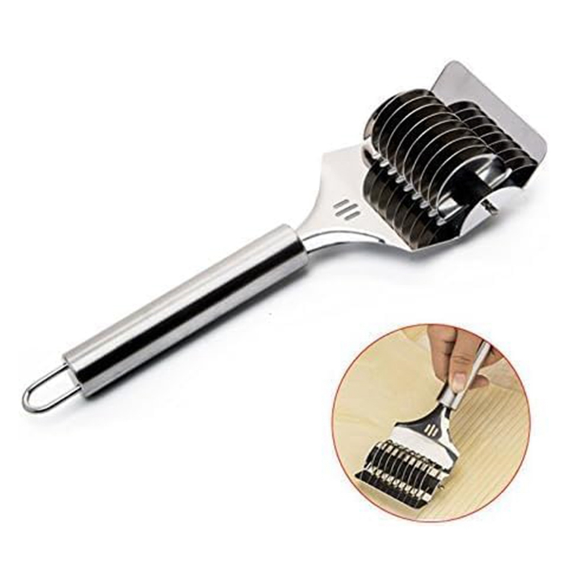 High Grade Stainless Steel Noodle Lattice Roller Dough Cutter for Kitchen Cooking Tools