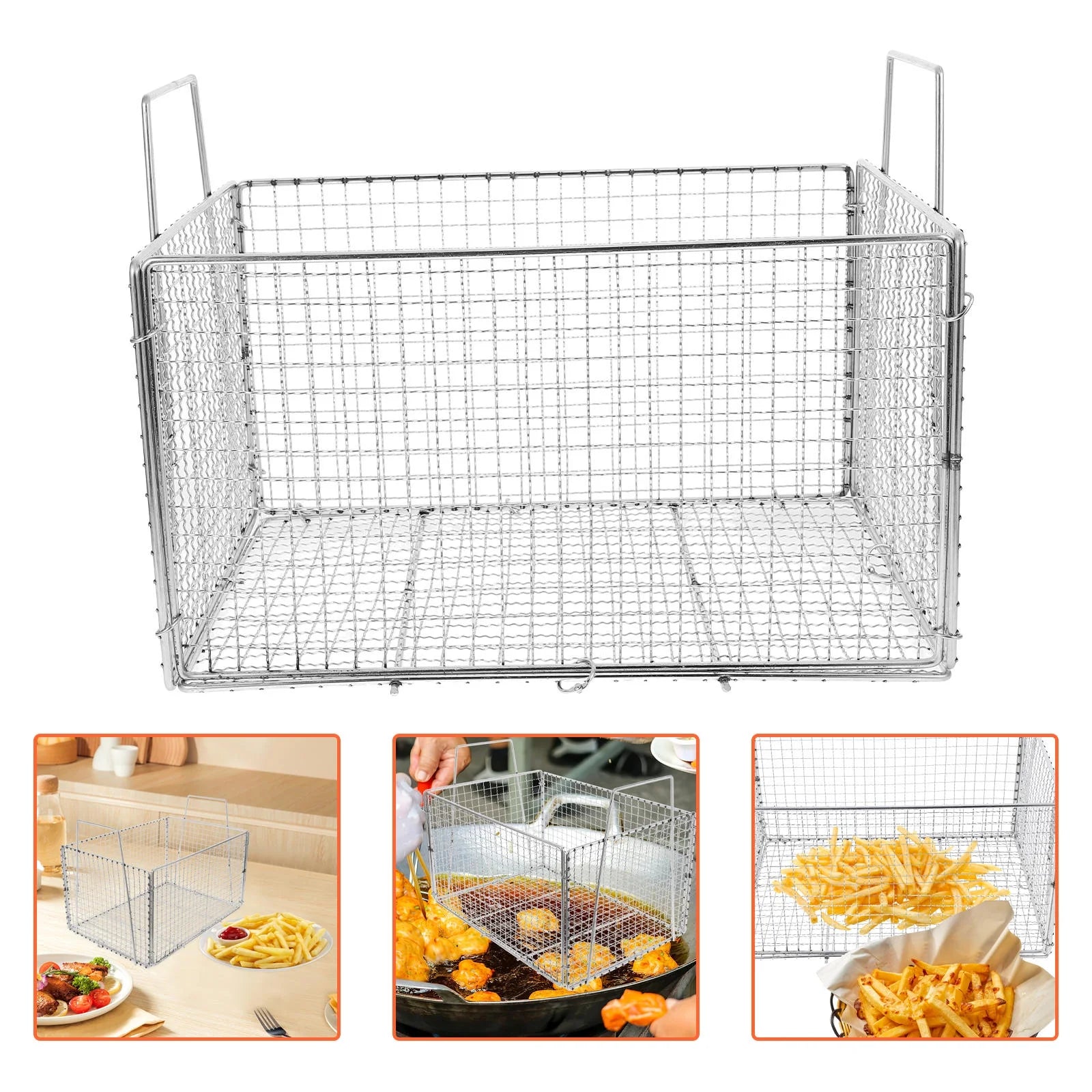 unbranded Foldable Stainless Steel Drainer for Cooking Kitchen Tool 1Set