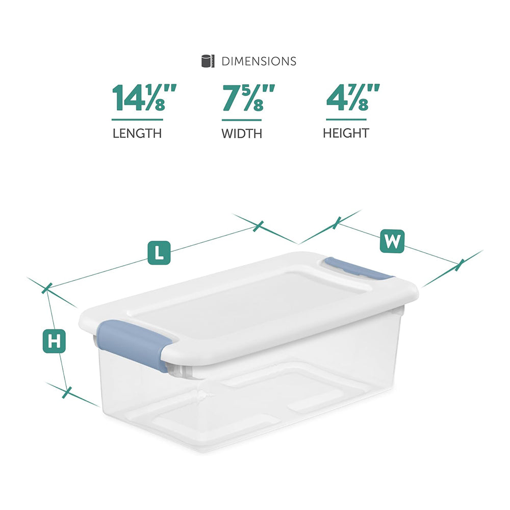 12-Pack Latching Box Stackable Storage Bins with Lids Clear Plastic 6 Quart
