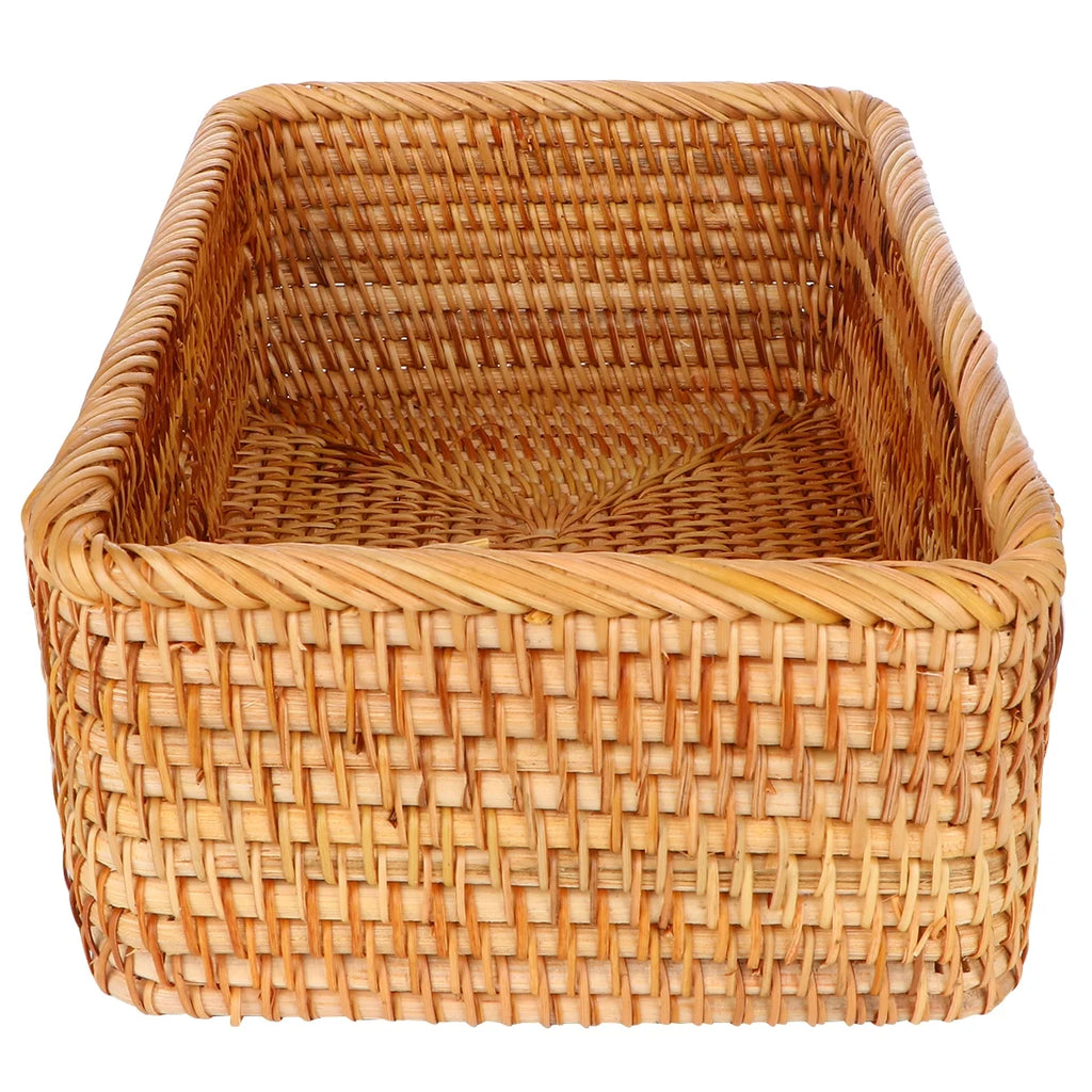 Wicker Basket with Lid Storage Boxes Lids Practical Home Child