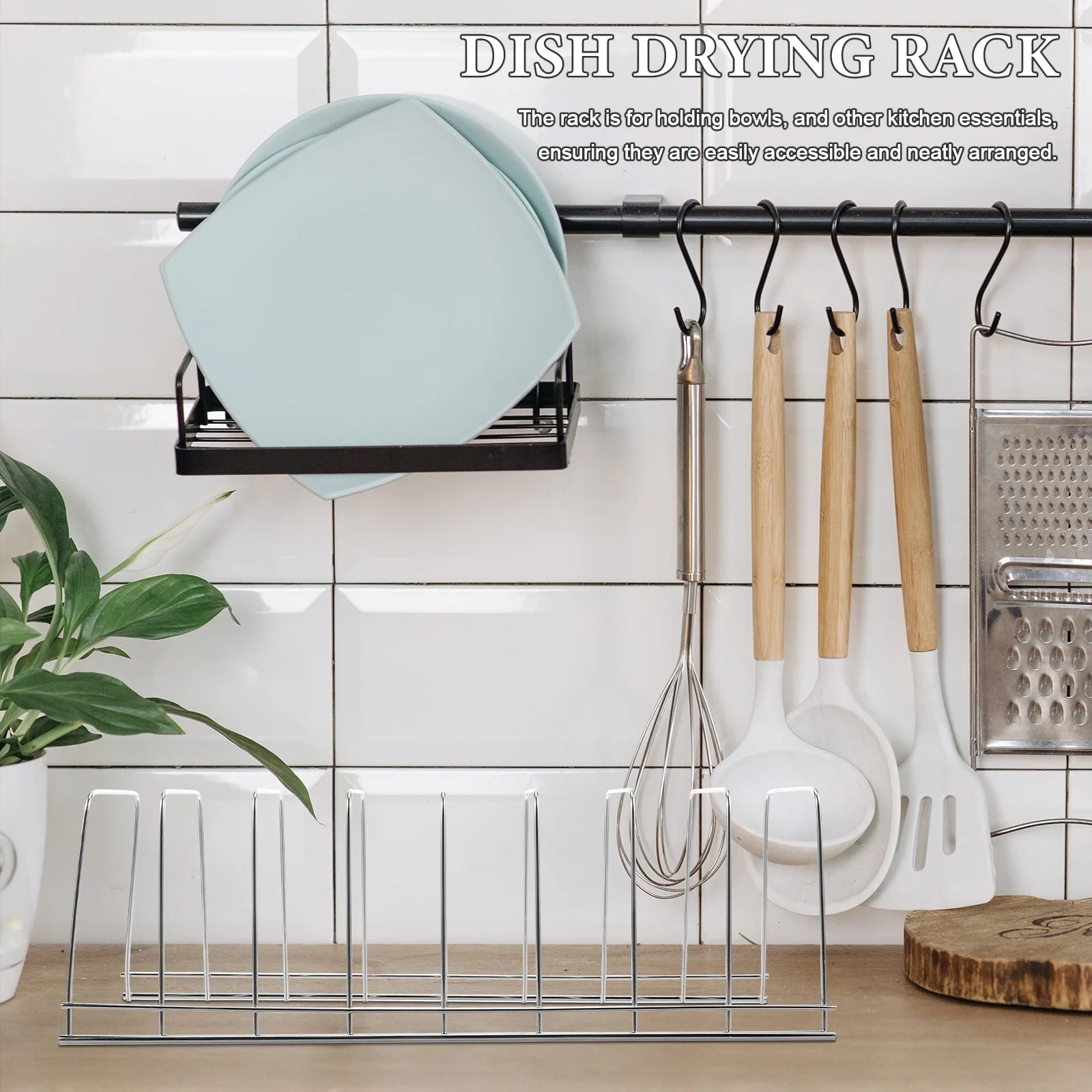 unbranded Kitchen Dish Drying Rack Made OfStainless Steel Stainless Steel Storage Box Kitchen Dish Tray Kitchen Bowl Stand Kitchen Plate Stand