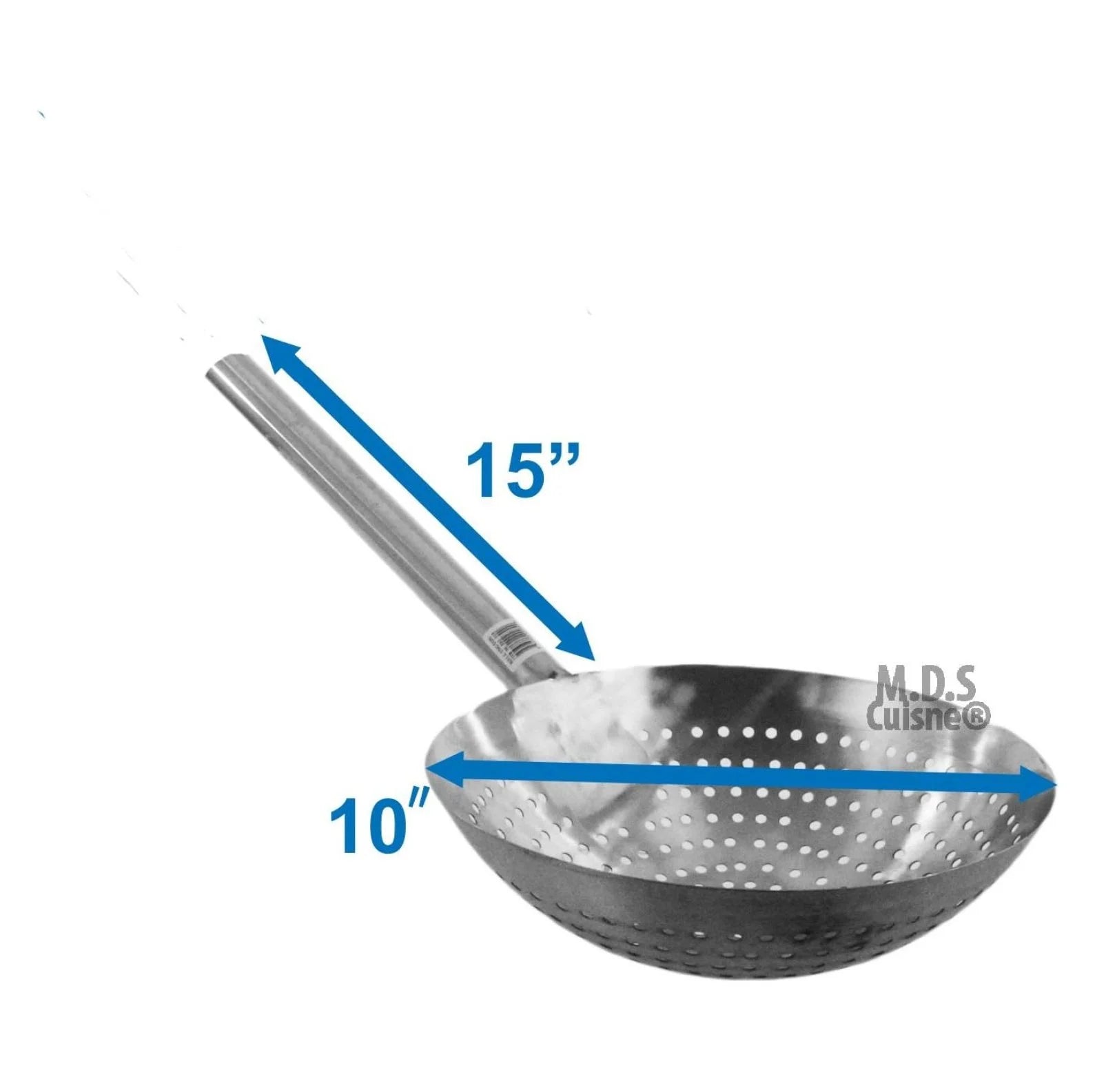 Stir Fry Skimmer Strainer 25" Stainless Steel Spider Ladle for Deep Frying Carnitas Chicken Shrimp - Long Handle Kitchen Tool