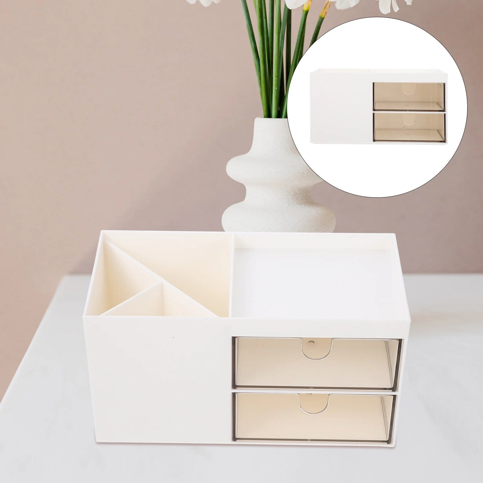 Adjustable Cosmetic Display Highlighter Bathroom Storage Box Office Container