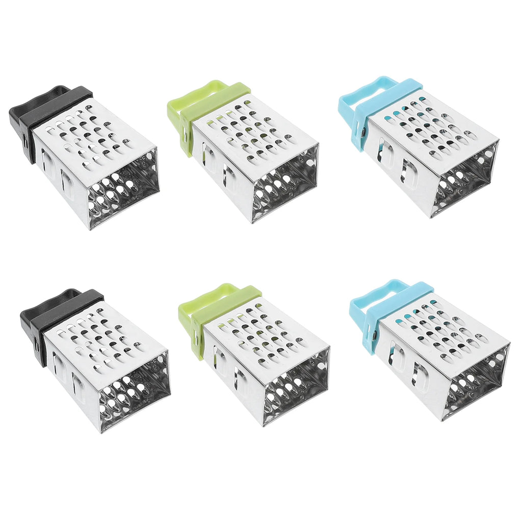 unbranded 6pcs Mini Cheese Grater Stainless Steel Small Box Grater Vegetables Shredder Handheld Kitchen Tool for Slicing Cheese Ginger Potatoes