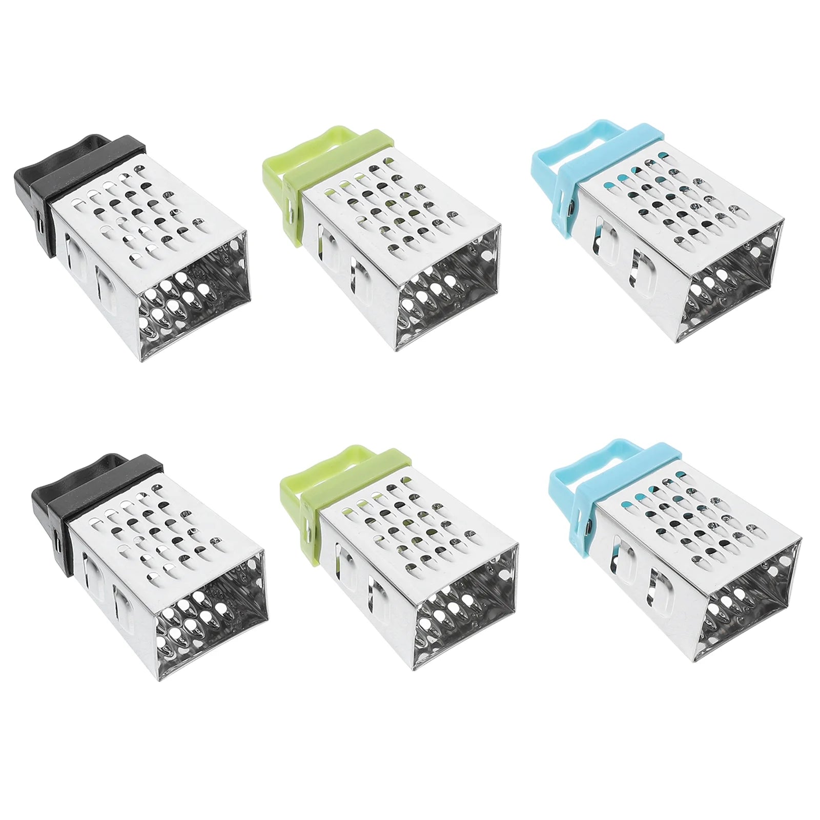 unbranded 6pcs Mini Cheese Grater Stainless Steel Small Box Grater Vegetables Shredder Handheld Kitchen Tool for Slicing Cheese Ginger Potatoes